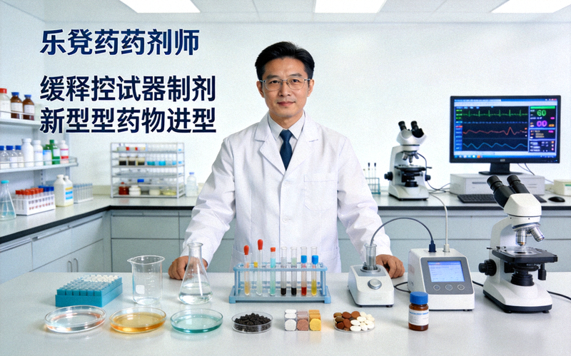 乐竟药剂师在新药研发实验室中研究缓释控释制剂新型药物剂型